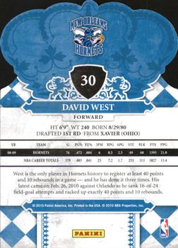 2009-10 Panini Crown Royale #30 David West Back