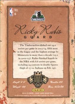 2014-15 Panini Court Kings #6a Ricky Rubio Back