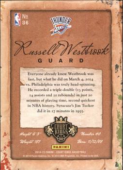 2014-15 Panini Court Kings #36 Russell Westbrook Back
