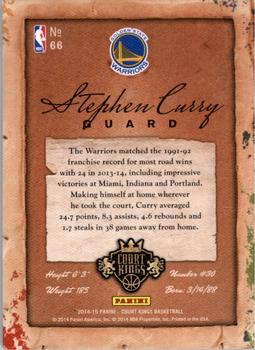 2014-15 Panini Court Kings #66 Stephen Curry Back