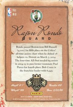2014-15 Panini Court Kings #82 Rajon Rondo Back