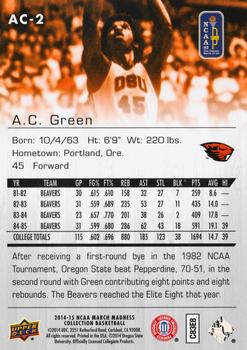 2014-15 Upper Deck NCAA March Madness #AC-2 A.C. Green Back