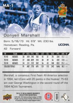 2014-15 Upper Deck NCAA March Madness #MA-1 Donyell Marshall Back