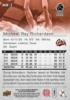 2014-15 Upper Deck NCAA March Madness #MR-1 Micheal Ray Richardson Back
