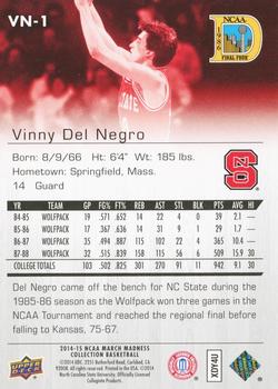 2014-15 Upper Deck NCAA March Madness #VN-1 Vinny Del Negro Back
