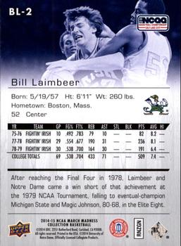 2014-15 Upper Deck NCAA March Madness #BL-2 Bill Laimbeer Back