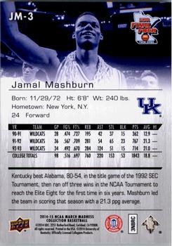 2014-15 Upper Deck NCAA March Madness #JM-3 Jamal Mashburn Back