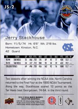 2014-15 Upper Deck NCAA March Madness #JS-2 Jerry Stackhouse Back