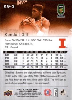 2014-15 Upper Deck NCAA March Madness #KG-2 Kendall Gill Back