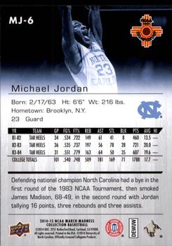 2014-15 Upper Deck NCAA March Madness #MJ-6 Michael Jordan Back
