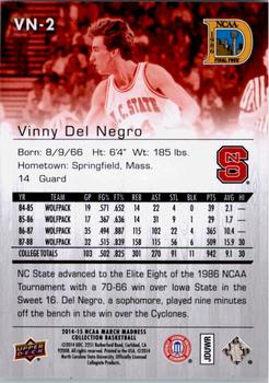 2014-15 Upper Deck NCAA March Madness #VN-2 Vinny Del Negro Back