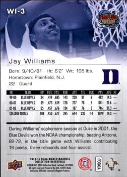 2014-15 Upper Deck NCAA March Madness #WI-3 Jay Williams Back
