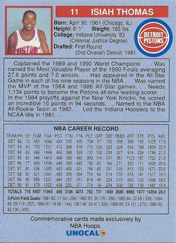 1990-91 Unocal Detroit Pistons #NNO Isiah Thomas Back