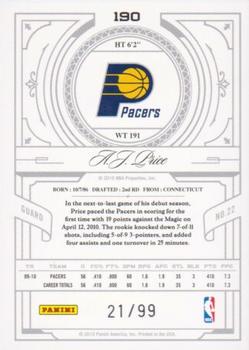 2009-10 Playoff National Treasures #190 A.J. Price Back