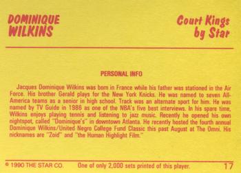 1990-91 Star Court Kings #17 Dominique Wilkins Back