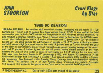 1990-91 Star Court Kings #23 John Stockton Back
