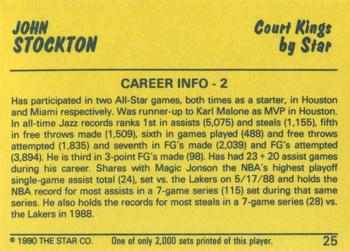 1990-91 Star Court Kings #25 John Stockton Back