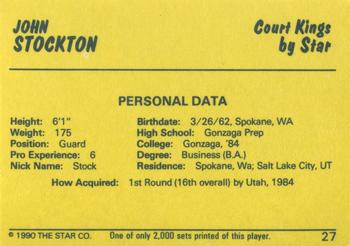 1990-91 Star Court Kings #27 John Stockton Back