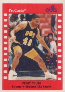1990-91 ProCards CBA #97 Perry Young Front