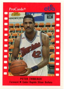1990-91 ProCards CBA #23 Peter Thibeaux Front