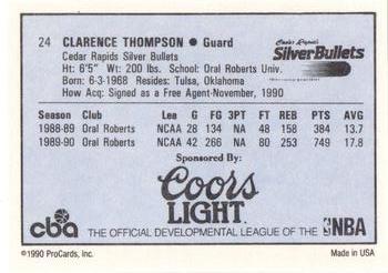 1990-91 ProCards CBA #24 Clarence Thompson Back