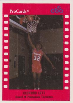 1990-91 ProCards CBA #35 Clifford Lett Front