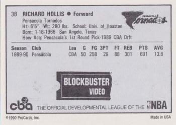 1990-91 ProCards CBA #38 Richard Hollis Back