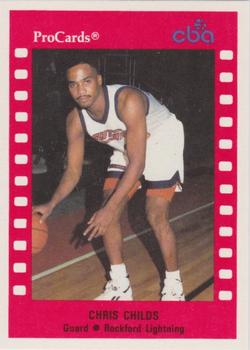 1990-91 ProCards CBA #51 Chris Childs Front