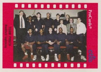 1990-91 ProCards CBA #58 Rockford Lightning Team Front