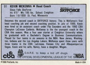 1990-91 ProCards CBA #91 Kevin McKenna Back