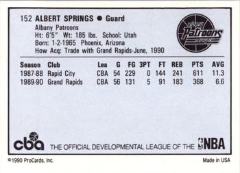 1990-91 ProCards CBA #152 Albert Springs Back