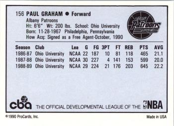 1990-91 ProCards CBA #156 Paul Graham Back