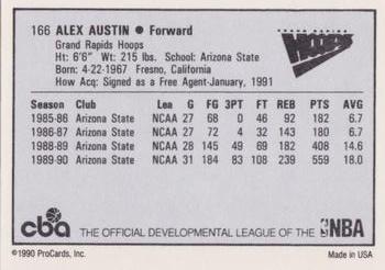 1990-91 ProCards CBA #166 Alex Austin Back