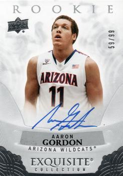 2013-14 Upper Deck Exquisite - 14-15 Rookie Autographs #R-AG Aaron Gordon Front