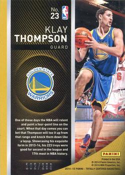 2014-15 Panini Totally Certified - Excellence #23 Klay Thompson Back