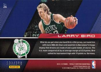 2014-15 Panini Totally Certified - Great American Heroes #26 Larry Bird Back