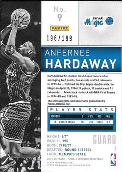 2014-15 Panini Totally Certified - Jerseys Blue #9 Anfernee Hardaway Back