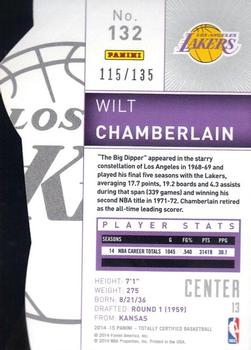 2014-15 Panini Totally Certified - Platinum Mirror Red Die Cuts #132a Wilt Chamberlain Back