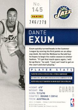 2014-15 Panini Totally Certified - Platinum Red #145a Dante Exum Back