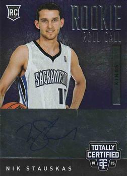 2014-15 Panini Totally Certified - Rookie Roll Call Autographs #RRC-NS Nik Stauskas Front