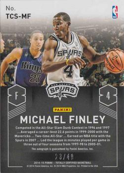 2014-15 Panini Totally Certified - Signatures #TCS-MF Michael Finley Back