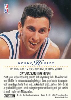 1993-94 SkyBox Schick #NNO Bobby Hurley Back