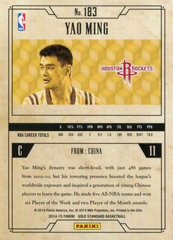2014-15 Panini Gold Standard #183 Yao Ming Back