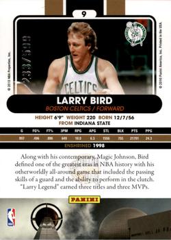 2010 Panini Hall of Fame #9 Larry Bird  Back
