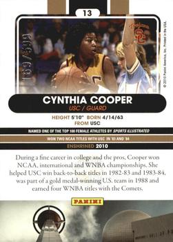 2010 Panini Hall of Fame #13 Cynthia Cooper  Back