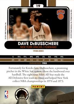 2010 Panini Hall of Fame #19 Dave DeBusschere  Back