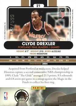 2010 Panini Hall of Fame #21 Clyde Drexler  Back