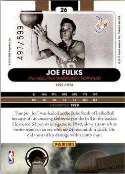 2010 Panini Hall of Fame #26 Joe Fulks  Back