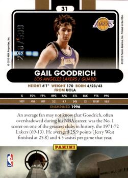 2010 Panini Hall of Fame #31 Gail Goodrich  Back