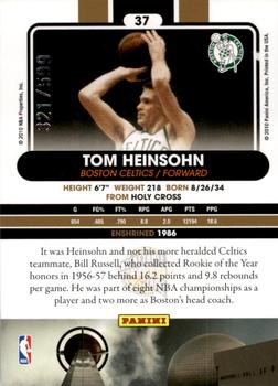 2010 Panini Hall of Fame #37 Tom Heinsohn  Back